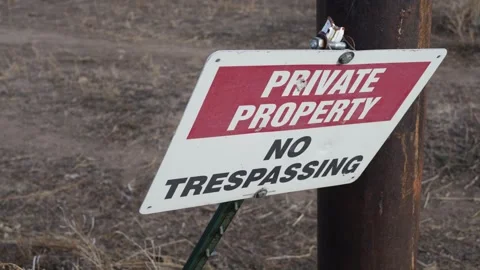 No Trespassing Sign Stock Footage 260981412