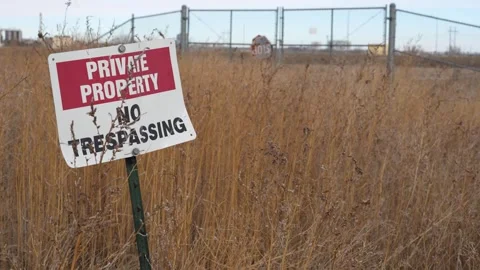 No Trespassing Sign Stock Footage 260981431