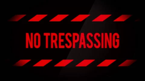 No Trespassing Warning Blinking Sign on Screen Stock Footage 60228463