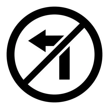 No turn left Vector Icon Design Illustration Stock Illustration