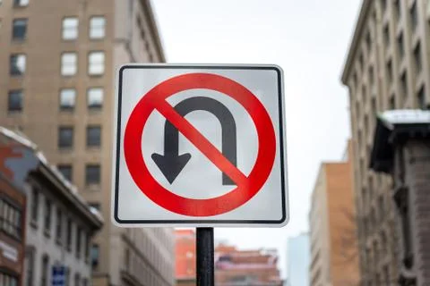 No u-turn Stock Photos