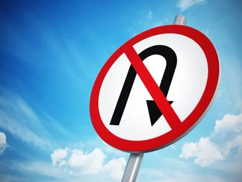 No U-Turn sign Stock Illustration