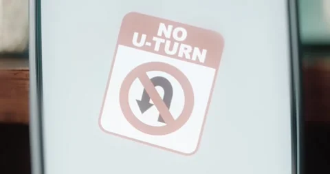 No U Turn sign, U Turns are not permitted Stock Footage 313864364