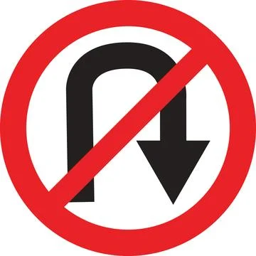No U-Turn Traffic Sign Stock Illustration