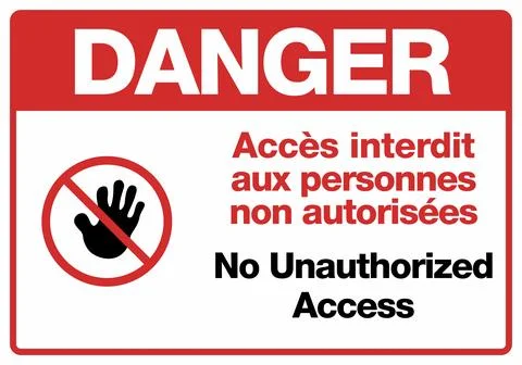 No Unauthorized Access Prohibited Construction Safety Signage Set Stock Illustration