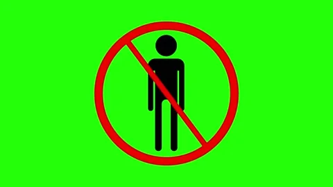 No Unauthorized Entry Icon Animation on Green Background Stock Footage 236416866