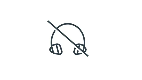 No use headphone icon. 4K motion animation. Stock Footage 303563165