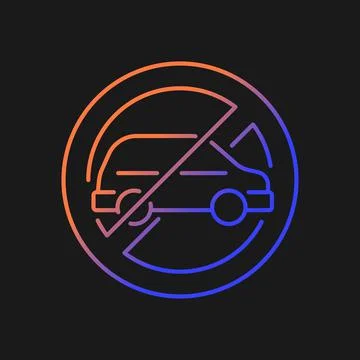 No using when driving gradient vector manual label icon for dark theme Stock Illustration