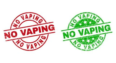NO VAPING Round Stamps Using Grunged Texture Stock Illustration