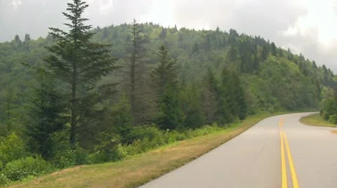 No Vehicular Activity on the Blue Ridge Parkway Stock Footage