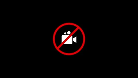 No video camera sign icon animation isolated on black background Видео 332852813