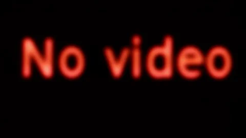 No Video system message with irregular glitches and flickers on dark screen Stock Footage 71373956