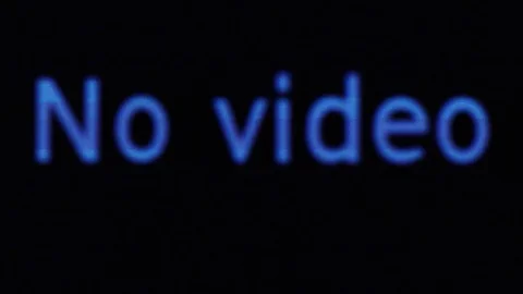 No Video system message with irregular glitches and flickers on dark screen  Stock Footage 71383946