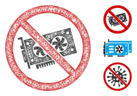 No Videocard Polygonal Web Vector Mesh Illustration Stockillustratie