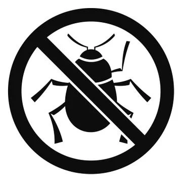 No virus bug icon, simple style Stock Illustration