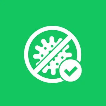 No virus icon with check mark Stock Illustration