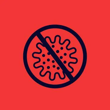 No virus icon, vector sign Illustrazione stock