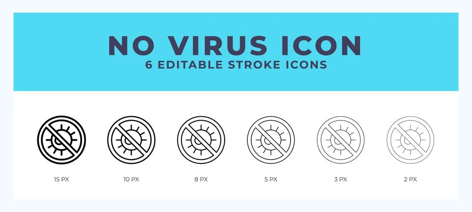No virus line icon with different stroke. Vector illustration. Stock Illustration
