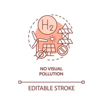No visual pollution red concept icon 库存插图
