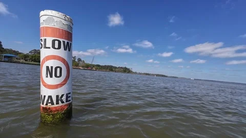 No Wake Sign Stock Footage 331258655