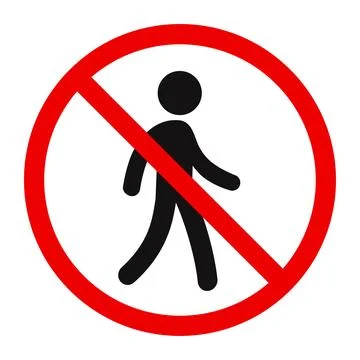No walking or entering warning sign Stock Illustration