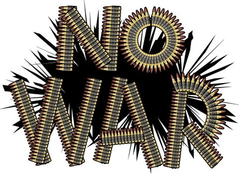 NO WAR , Bullet Typography Vector Illustration Stock Illustration