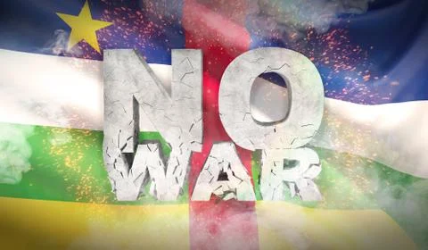 No war concept. Flag of Central African Republic. 3D illustration. Illustrazione stock