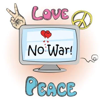 No war, hippie elements Stock Illustration