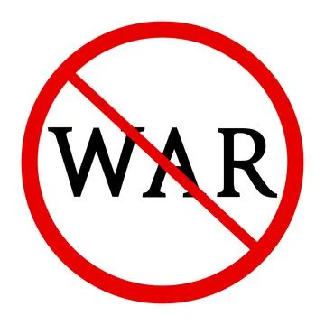 No war red caution sign. Stock Illustration