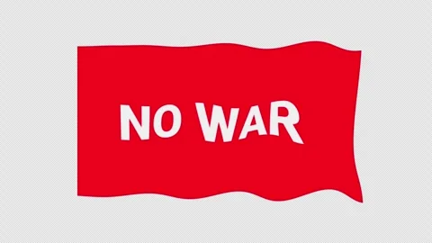 No War Red Flag Protest Symbol Animation Stock Footage 327827770