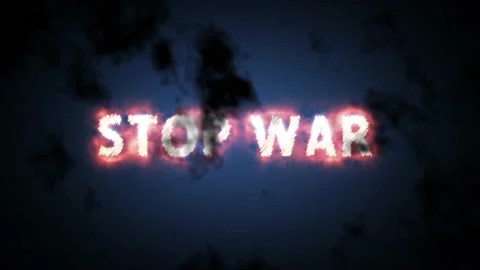 NO WAR - Text animation in large burning letters isolated on a white background Stock Footage 213941817