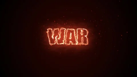 No to war. Text from letters on a background of fire and flames. Stock Footage 309127923