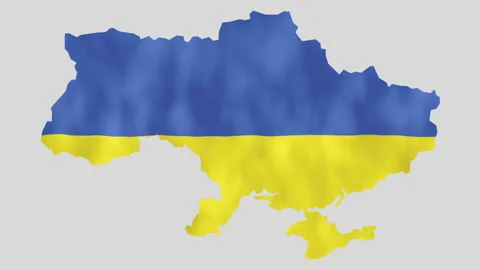 No War in Ukraine. Stop aggression. Text animation. National Ukrainian flag Stock Footage 171028706