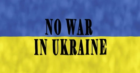 No War in Ukraine. Stop aggression. Text animation. National Ukrainian flag Stock Footage 171028778