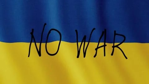 No War in Ukraine. Stop aggression. Text animation. National Ukrainian flag. Vídeo Stock 171161504