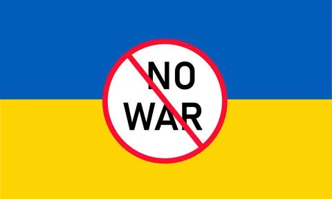 No war vector round sign on map of the Ukraine Stock Illustration