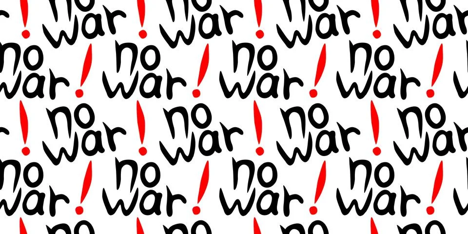 NO WAR - vector seamless pattern of inscription doodle handwritten on theme o Stock Illustration