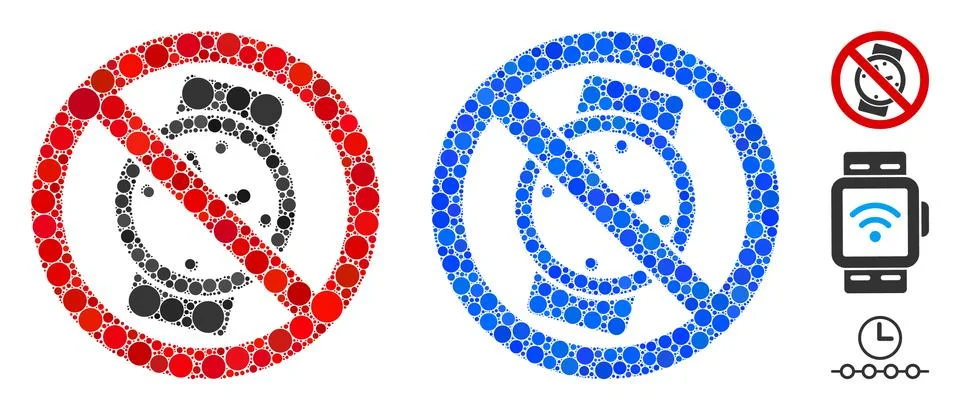 No Watches Composition Icon of Circle Dots Illustrazione stock