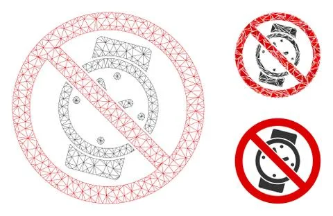 No Watches Vector Mesh 2D Model and Triangle Mosaic Icon Illustrazione stock