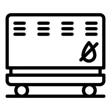 No water convector icon outline vector. Electric radiator Illustrazione stock