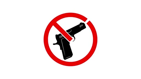 No weapons allowed animation video Stock Footage 330497887