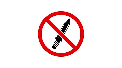 No weapons prohibited sign animation video Stock Footage 330497936