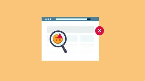 No to website cookie tracking privacy safety animation. Stock Footage 200801693