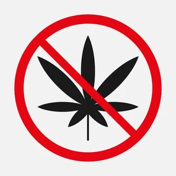No weed sign. Vector icon on white background. Stock Illustration