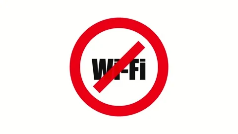 No wi-fi signal indicator blinking animation on white background Stock Footage 237984803