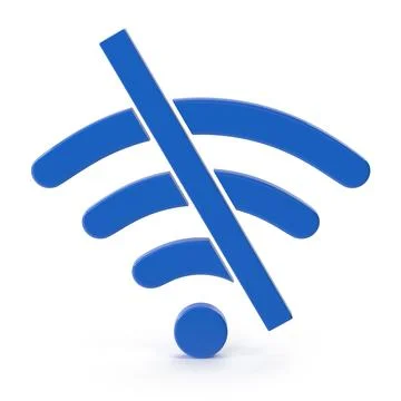 No wifi connection wireless internet disconnected symbol Stock Illustration