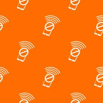 No wifi smartphone pattern vector orange Stock Illustration