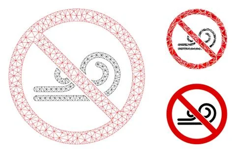 No Wind Vector Mesh 2D Model and Triangle Mosaic Icon Stock Illustration