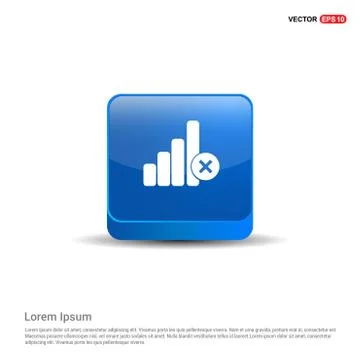 No wireless network icon  - 3d Blue Button Illustrazione stock