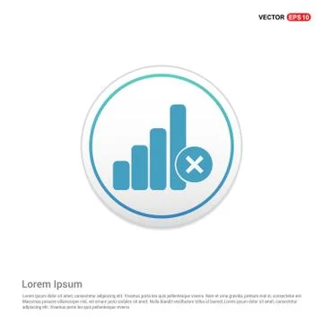 No wireless network icon  - white circle button Illustrazione stock